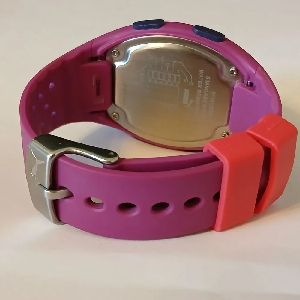 Puma Digital Sports Women's Watch Purple Pink 50 Lap 37mm 911012003